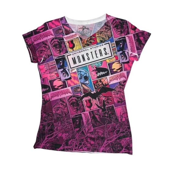 Universal Studios Monsters Medium T-Shirt Women Monsterror Purple Unique Graphic - Picture 1 of 4